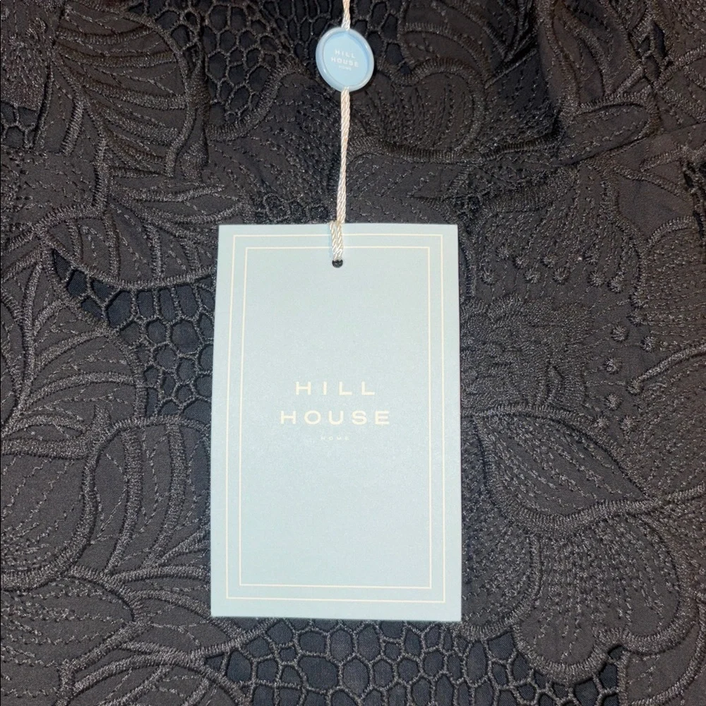 Hill House Home Matilda Lace Mini Dress in Black Cotton Lace Sz. Small NWT